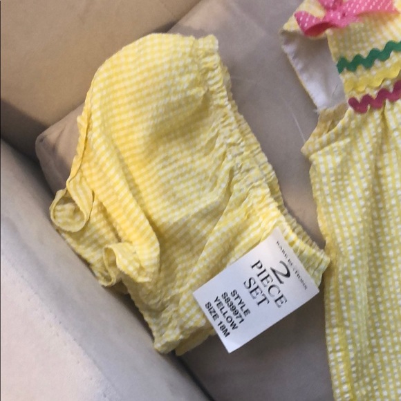 Rare editions  yellow seersucker dress - Picture 5 of 6